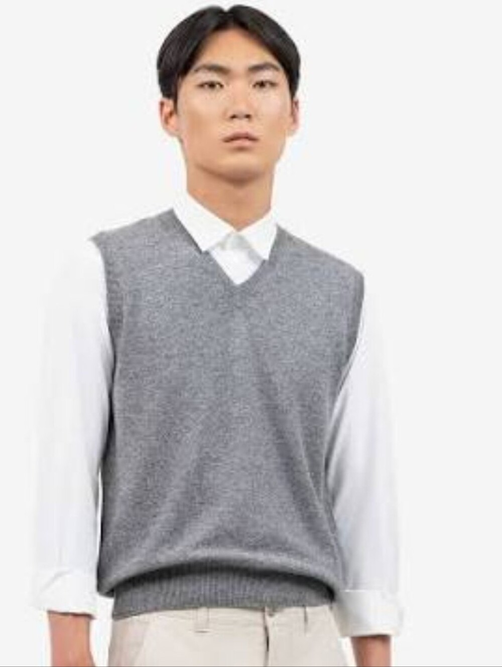 Express Gray V-Neck Sweater Vest